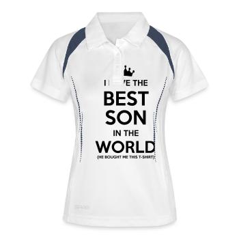 i have the best son in the world - Frauen Polo atmungsaktiv - Weiß/Navy - Vorne