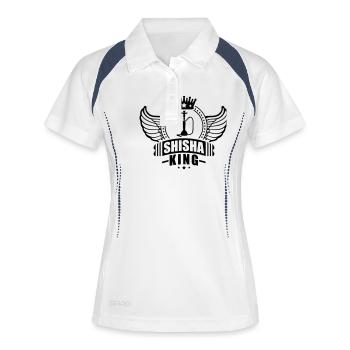 shisha_king_hy1 - Frauen Polo atmungsaktiv - Weiß/Navy - Vorne