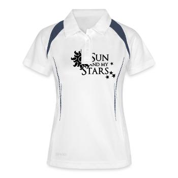 my sun and my stars - Frauen Polo atmungsaktiv - Weiß/Navy - Vorne