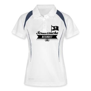 Schatzsuche beendet - Frauen Polo atmungsaktiv - Weiß/Navy - Vorne