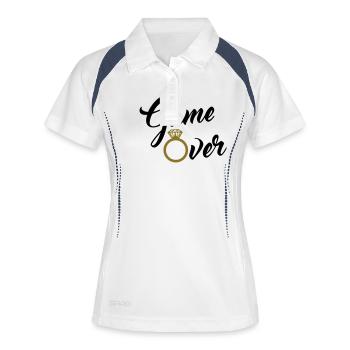 game over - Frauen Polo atmungsaktiv - Weiß/Navy - Vorne