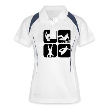 free running - Women's Polo breathable - white/navy - Front