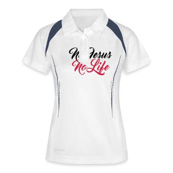 pas jésus pas copains d'équipage de l'équipe de vi - Polo respirant Femme - blanc/marine - Devant