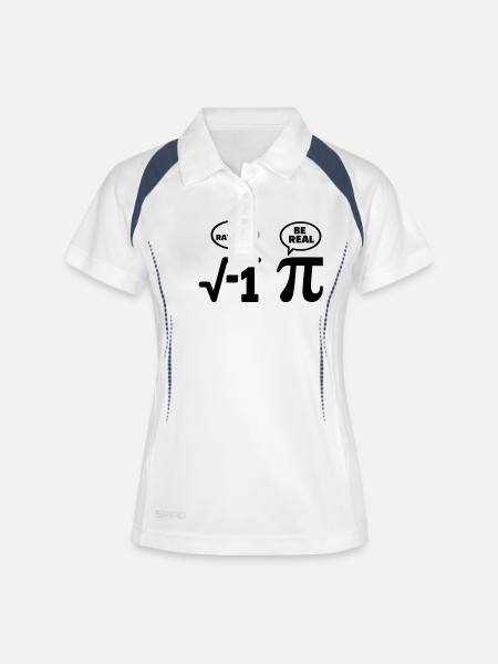 Maths Nerd - Polo respirant Femme - blanc/marine
