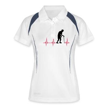 Heartbeat EKG grandpa - Polo respirant Femme - blanc/marine - Devant