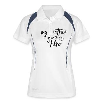 My Brother is my Hero Frère - Polo respirant Femme - blanc/marine - Devant