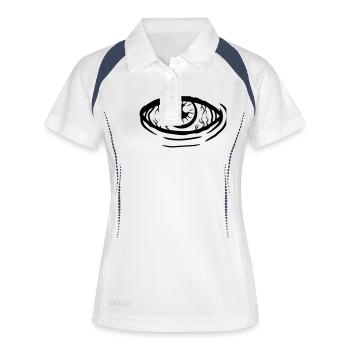 Design Allsehendes Auge - Frauen Polo atmungsaktiv - Weiß/Navy - Vorne