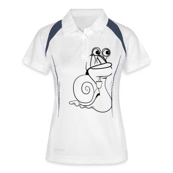 Détective drôle d'escargot - Polo respirant Femme - blanc/marine - Devant