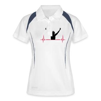 Conception de Pulse DJ - Polo respirant Femme - blanc/marine - Devant
