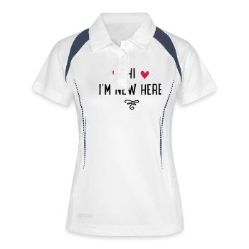 NEWHEREBABY - Frauen Polo atmungsaktiv - Weiß/Navy - Vorne