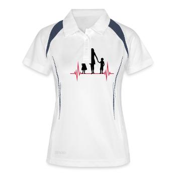 Heartbeat Mom Kids - Women's Polo breathable - white/navy - Front