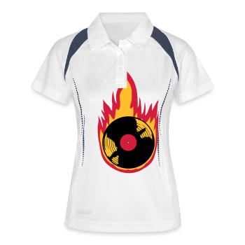 Fire Vinyl Record Music - Women's Polo breathable - white/navy - Front