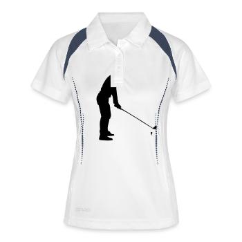 golfer - Frauen Polo atmungsaktiv - Weiß/Navy - Vorne