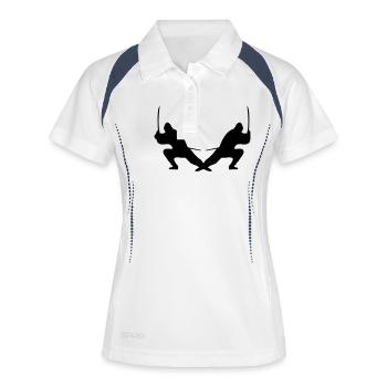 Ninjas - Polo respirant Femme - blanc/marine - Devant