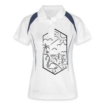 Flamingos - Women's Polo breathable - white/navy - Front