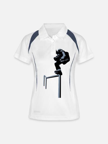 Patineur - Polo respirant Femme - blanc/marine