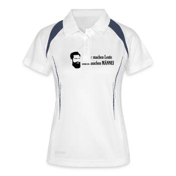 Kleider machen Leute Bärte machen Männer - Frauen Polo atmungsaktiv - Weiß/Navy - Vorne