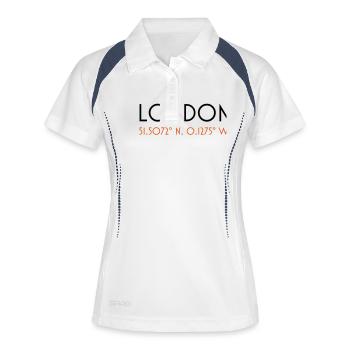 london coordinates - Polo respirant Femme - blanc/marine - Devant