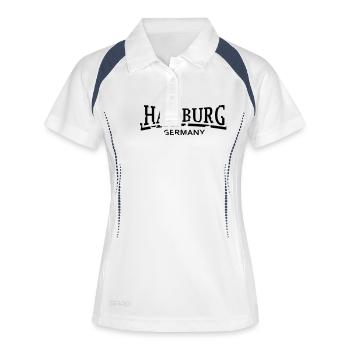Hamburg - Frauen Polo atmungsaktiv - Weiß/Navy - Vorne
