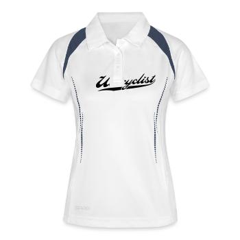 unicyclist - Frauen Polo atmungsaktiv - Weiß/Navy - Vorne