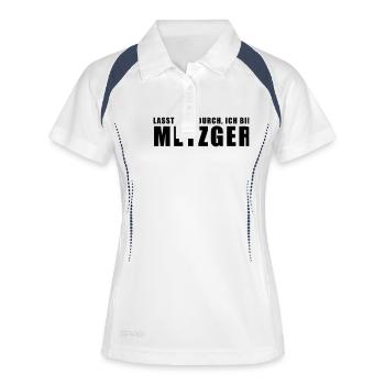 metzger - Frauen Polo atmungsaktiv - Weiß/Navy - Vorne