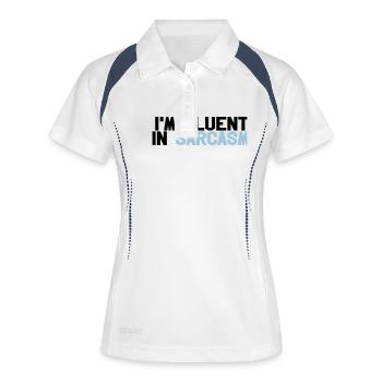 Fluent in sarcasm - Polo respirant Femme - blanc/marine - Devant