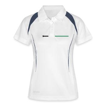 Lichtschwert - Frauen Polo atmungsaktiv - Weiß/Navy - Vorne