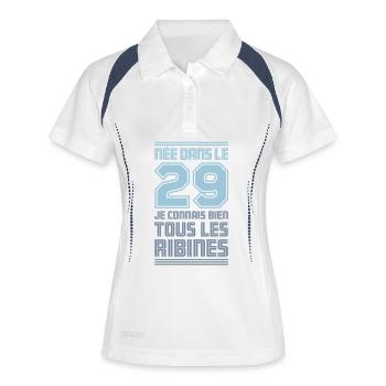Born in the 29th, I know all the ribines! - Women's Polo breathable - white/navy - Front