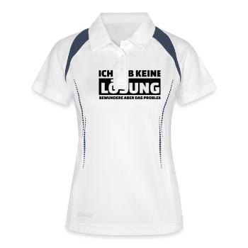 Keine Lösung - Frauen Polo atmungsaktiv - Weiß/Navy - Vorne