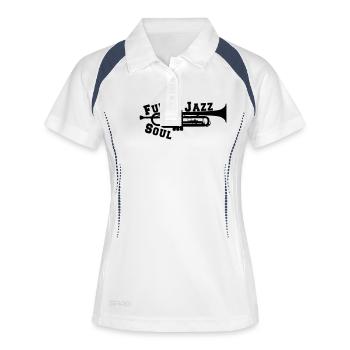 Trompette Jazz Funk Soul - Polo respirant Femme - blanc/marine - Devant