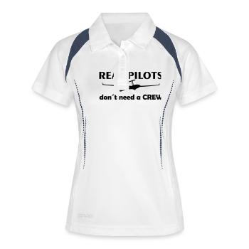 véritable pilote de planeur n'a pas besoin d'aide - cadeau - Polo respirant Femme - blanc/marine - Devant
