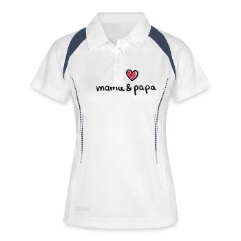 i_love_mama_und_papa__f2 - Frauen Polo atmungsaktiv - Weiß/Navy - Vorne