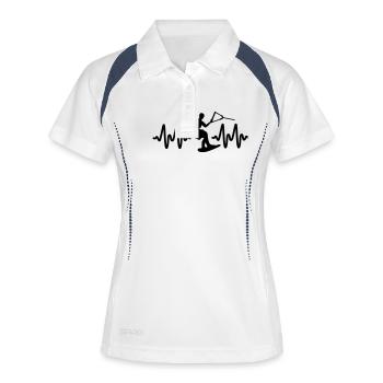 wakeboarden - Frauen Polo atmungsaktiv - Weiß/Navy - Vorne