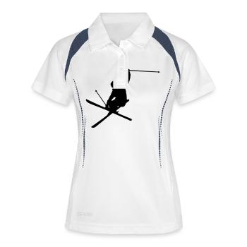 Skiing - Polo respirant Femme - blanc/marine - Devant