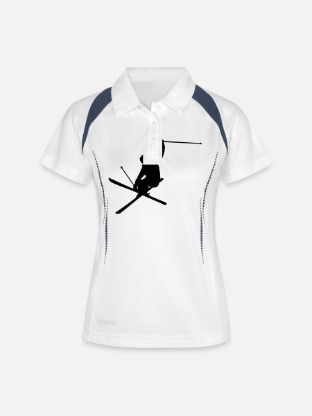 Skiing - Polo respirant Femme - blanc/marine