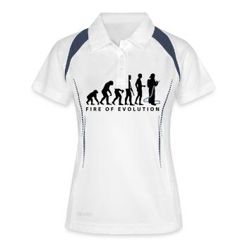 evolution_feuerwehr_2c - Frauen Polo atmungsaktiv - Weiß/Navy - Vorne
