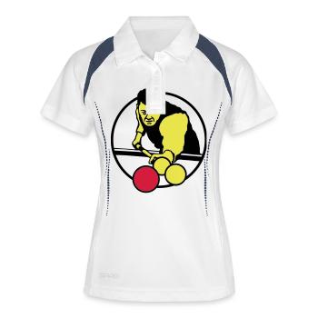 billard_3c - Women's Polo breathable - white/navy - Front