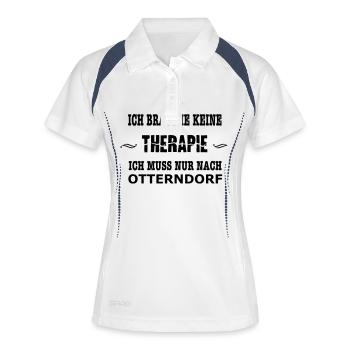 THERAPIE Otterndorf SONNE - Frauen Polo atmungsaktiv - Weiß/Navy - Vorne