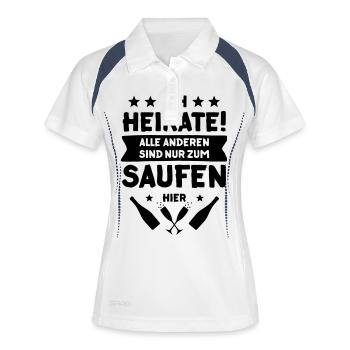 JGA Team Mädels Star - Frauen Polo atmungsaktiv - Weiß/Navy - Vorne