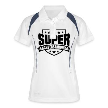Super Sachverständiger - Frauen Polo atmungsaktiv - Weiß/Navy - Vorne