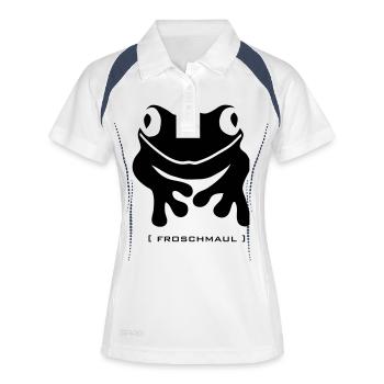 Grenouille bouche crapaud crapaud sauvage - Polo respirant Femme - blanc/marine - Devant