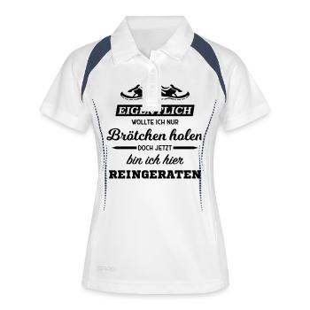Laufen Marathon joggen Rennen Triathlon Läufer - Frauen Polo atmungsaktiv - Weiß/Navy - Vorne