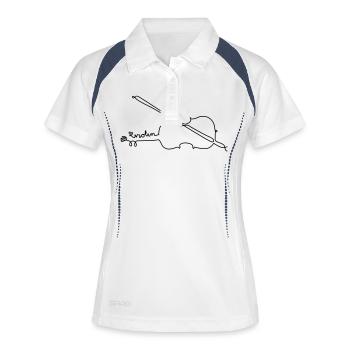 one line violin - Frauen Polo atmungsaktiv - Weiß/Navy - Vorne