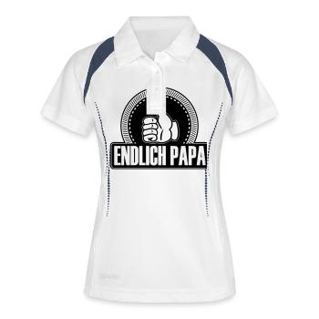 Enfin les pouces comme ça Papa up - Polo respirant Femme - blanc/marine - Devant