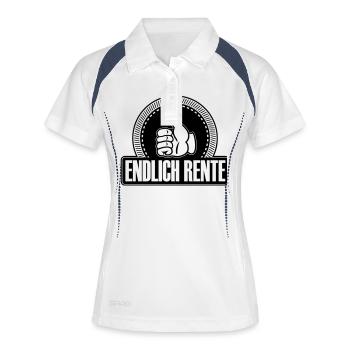 Endlich Rente Daumen hoch - Frauen Polo atmungsaktiv - Weiß/Navy - Vorne