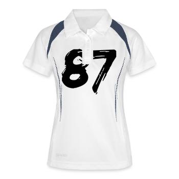 Brushed 87 - Frauen Polo atmungsaktiv - Weiß/Navy - Vorne
