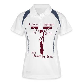 keine Zeit hat christus Unterarme - Frauen Polo atmungsaktiv - Weiß/Navy - Vorne