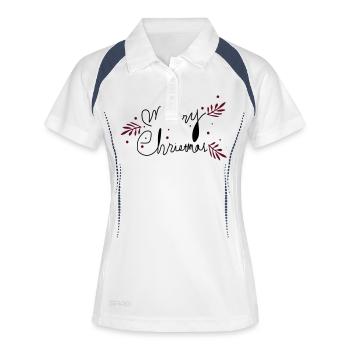 Merry Christmas typo 1 c2 - Women's Polo breathable - white/navy - Front