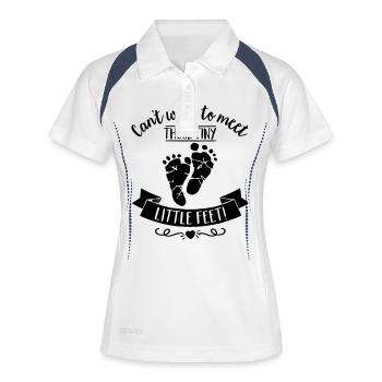 Can't wait to meet those tiny little feet - Baby - Polo respirant Femme - blanc/marine - Devant