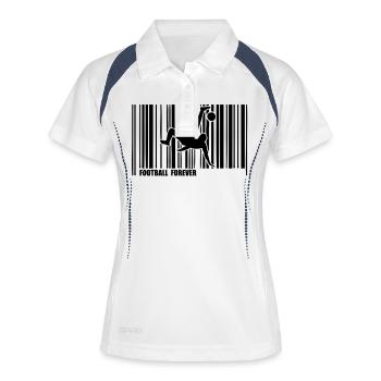 code barre football - Polo respirant Femme - blanc/marine - Devant